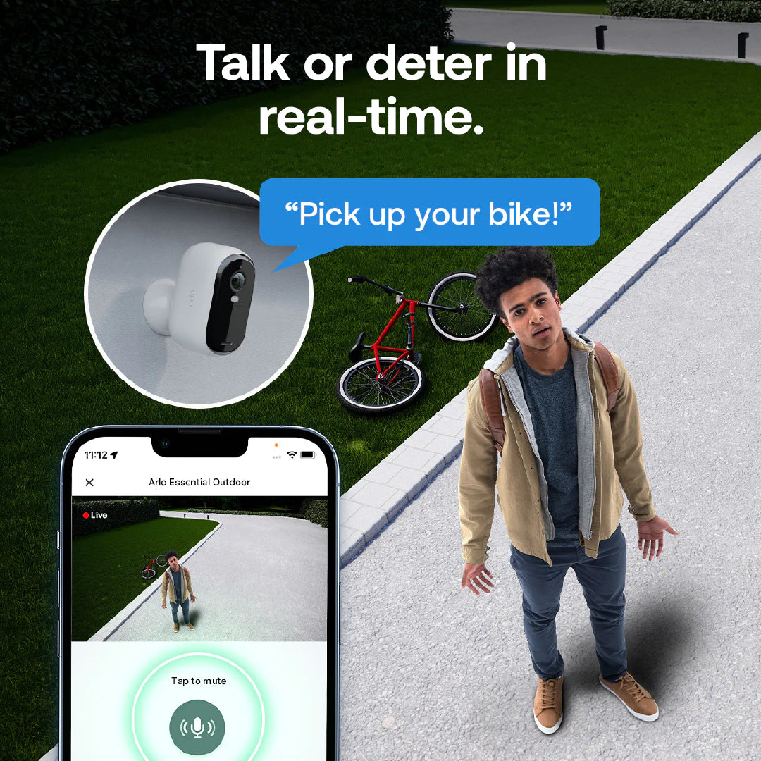 Arlo Essential 3 2K Outdoor Wireless Battery-Powered Security Camera With Spotlight - 2 Camera Pack