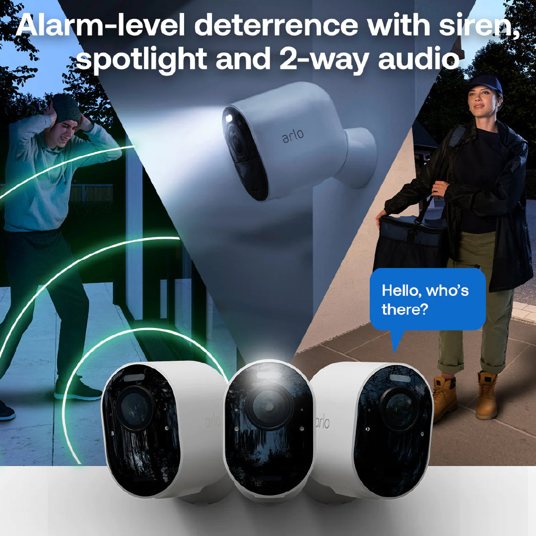 Arlo Ultra 3 4K Outdoor Wireless Battery-Powered Security Camera With Spotlight - 2 Camera Pack