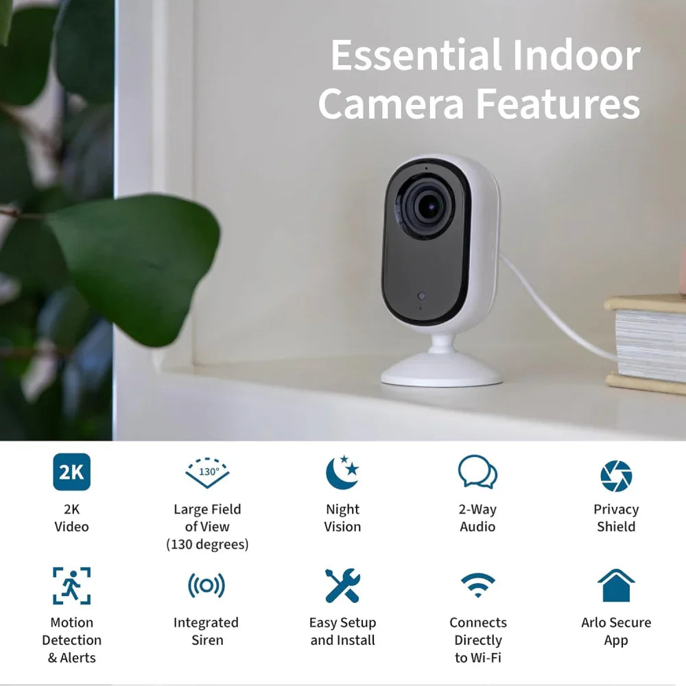 Arlo Essential VMC3060 2K Security Camera with Power Over Internet Adapter (PoE)