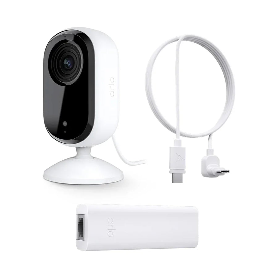 Arlo Essential VMC3060 2K Security Camera with Power Over Internet Adapter (PoE)