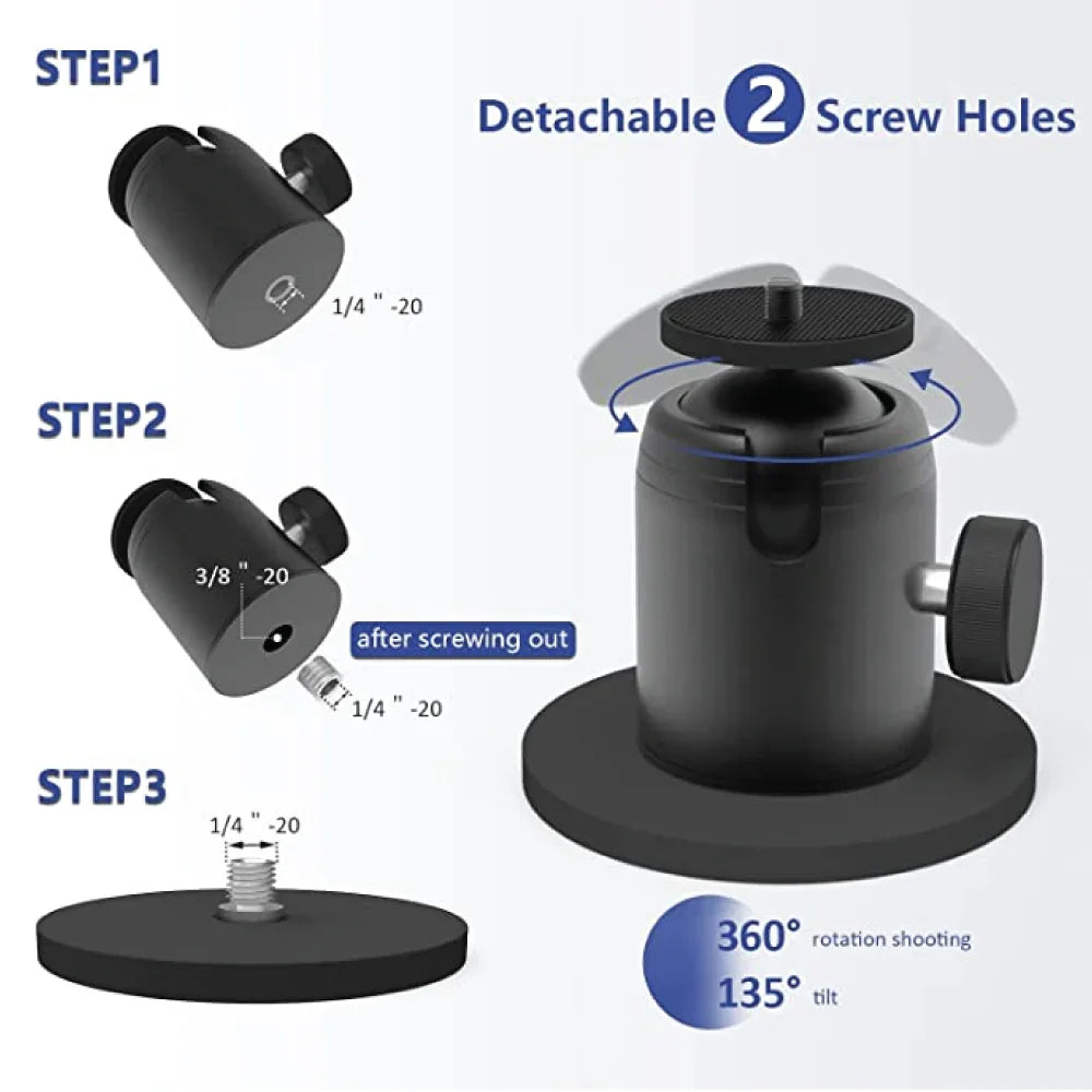 Magnetic Camera Mounting Base with Mini Ball Head - Kaira | Arlo Authorised Premium Reseller